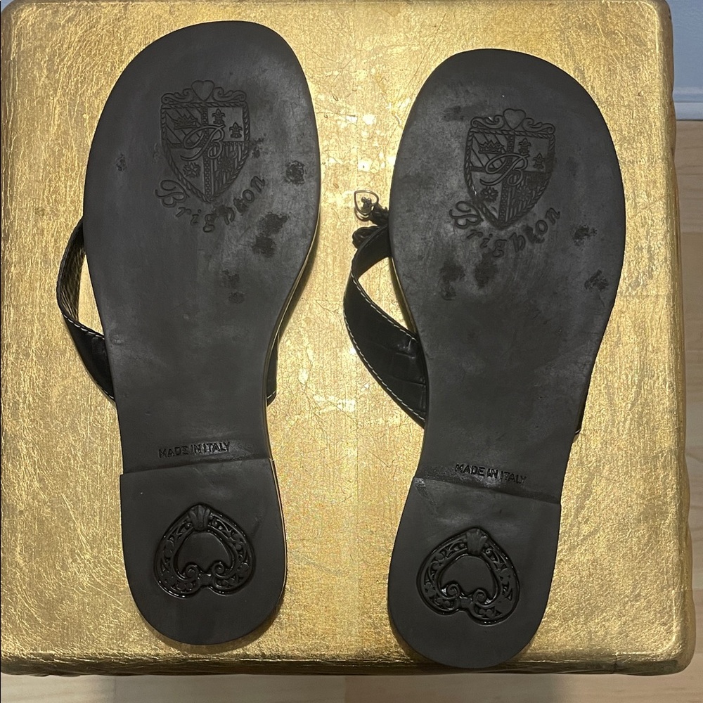 Brighton Black Sandals with Heart Charms - Picture 5 of 5